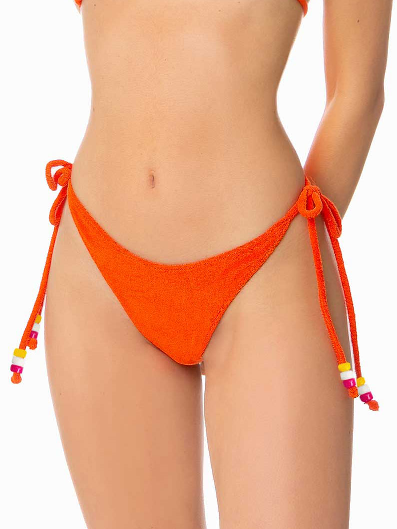 Woman terry swim briefs with charms