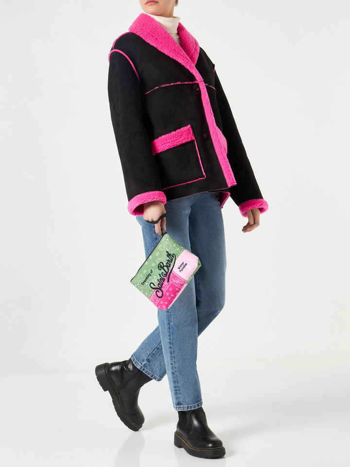 Pochette Aline in lana con stampa etnica