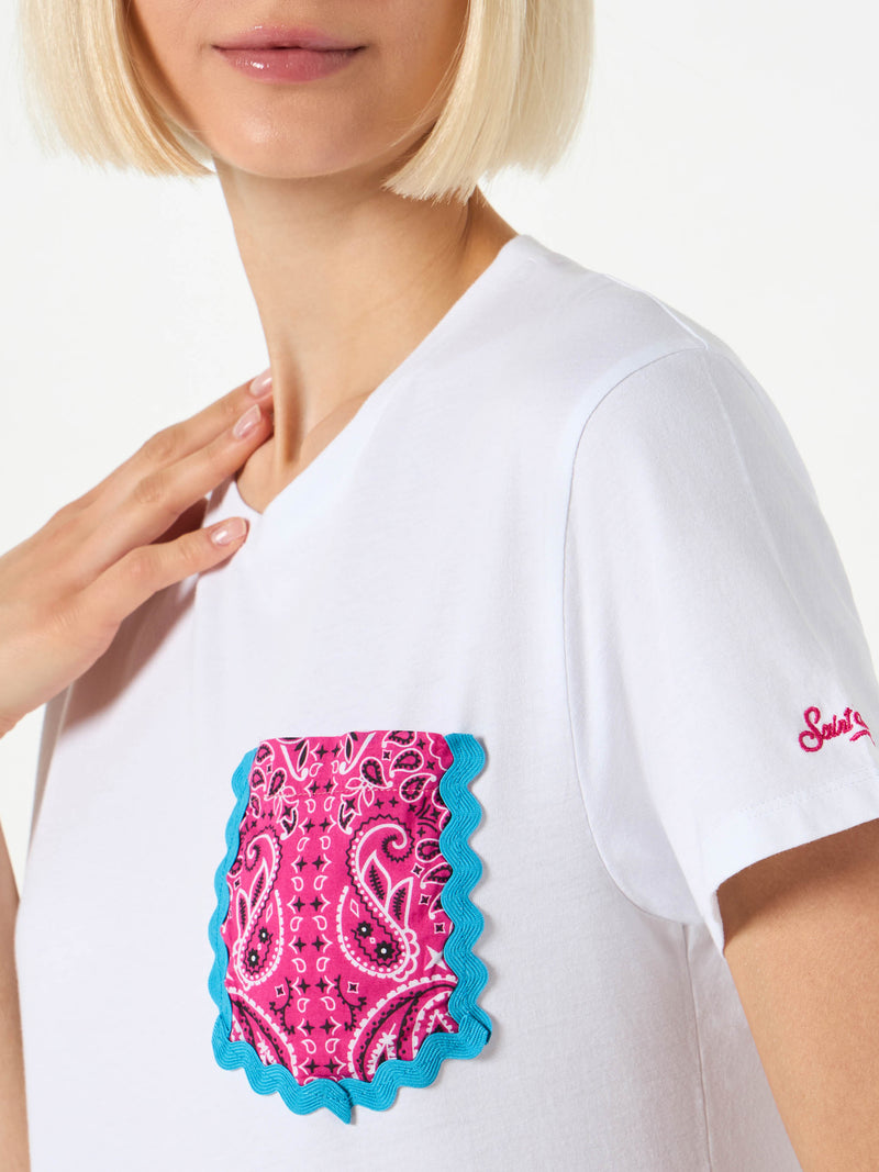 T-shirt donna in cotone con scritta