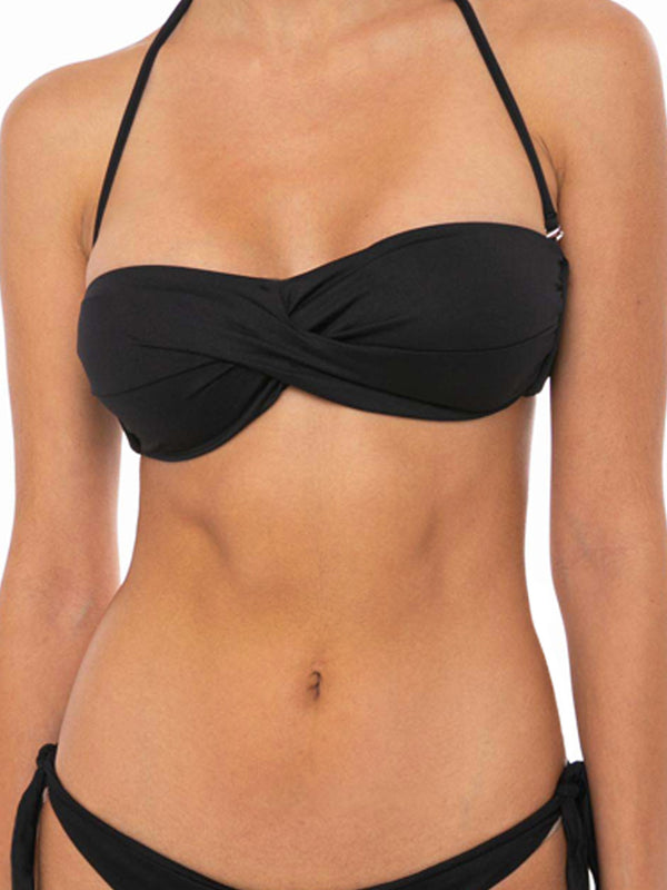 Schwarzes Bandeau-Top