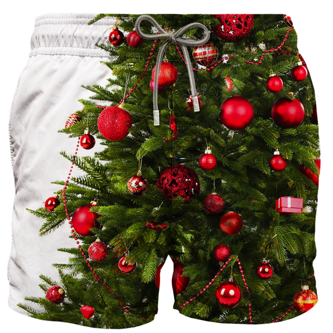 Christmas tree photographic print swimshorts