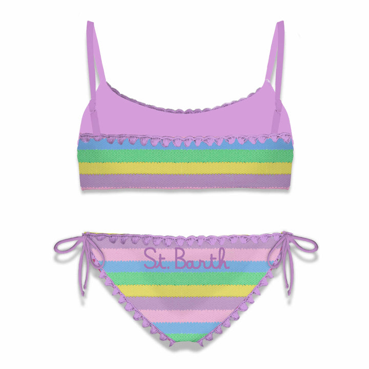 Girl bralette bikini with multicolor striped - MC2 Saint Barth