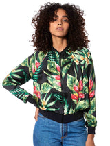 Bomberjacke mit tropischem Print