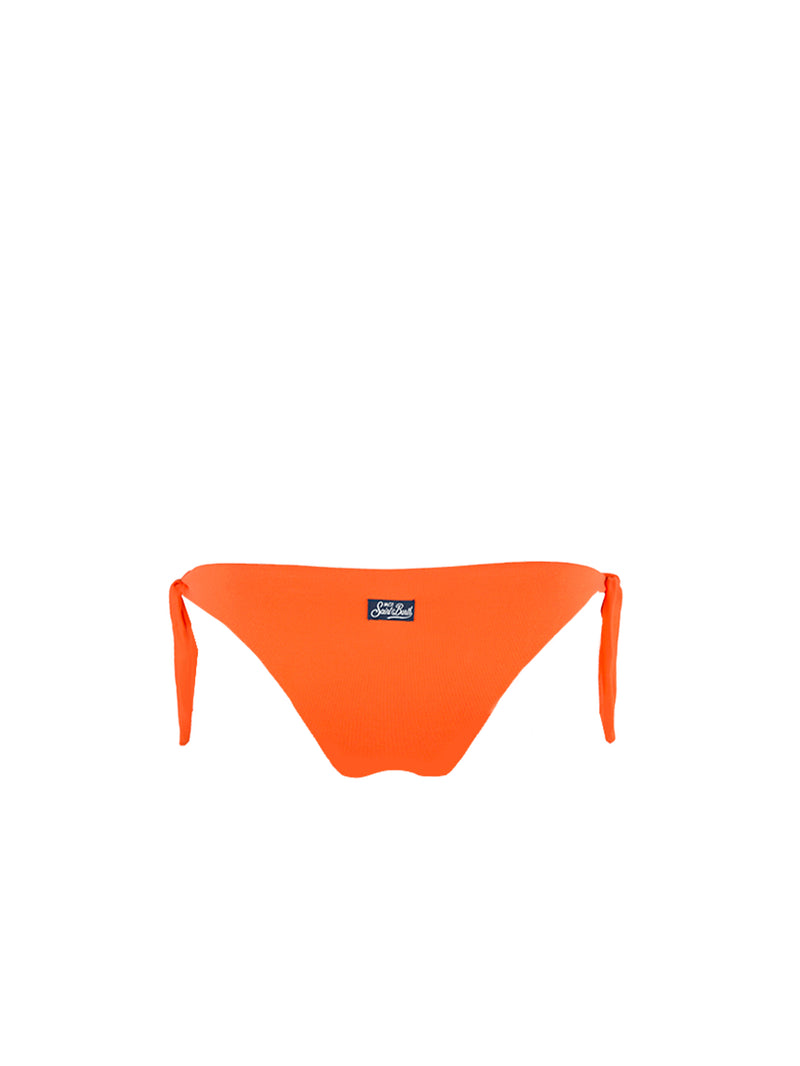 Bikini a fascia drappeggiato arancione