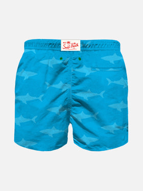 Boy swim shorts with terry embossed sharks - MC2 Saint Barth