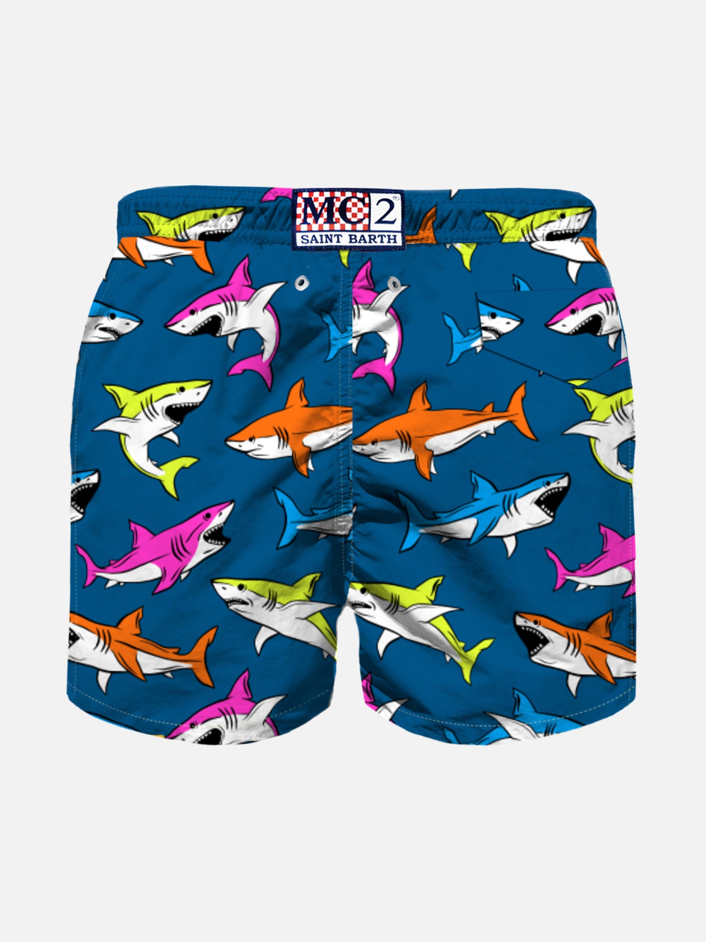 Boy swim shorts with multicolor sharks print - MC2 Saint Barth