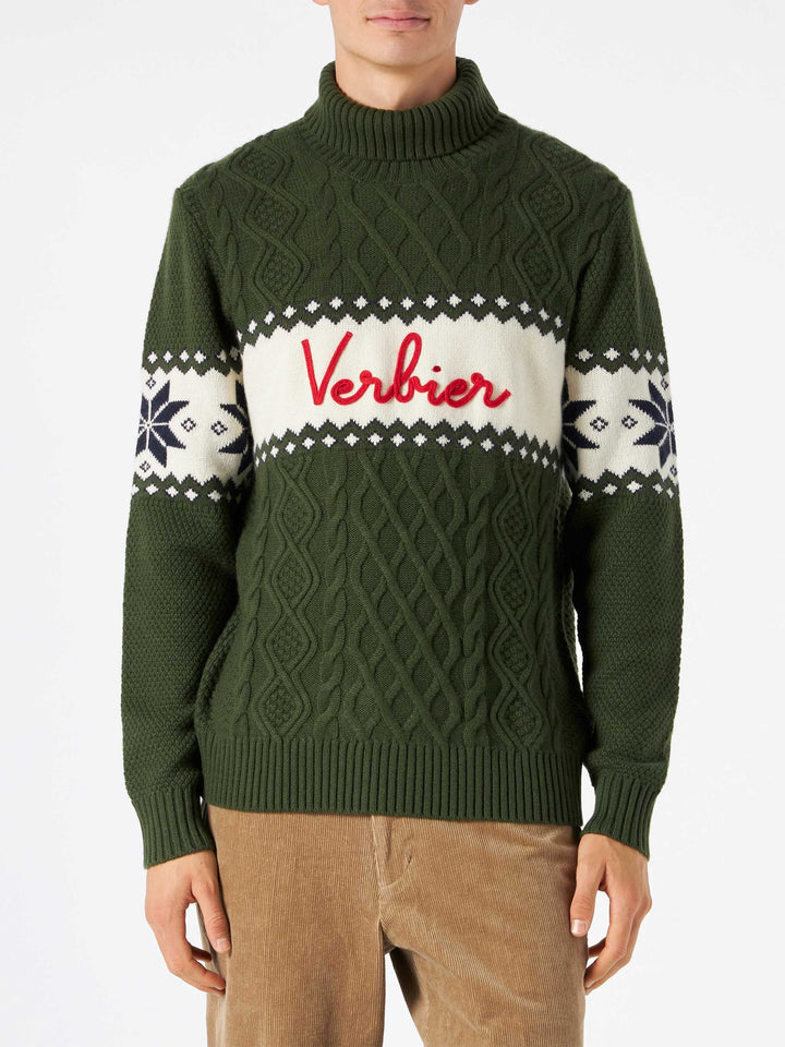 Half-turtleneck sweater with Verbier lettering - MC2 Saint Barth