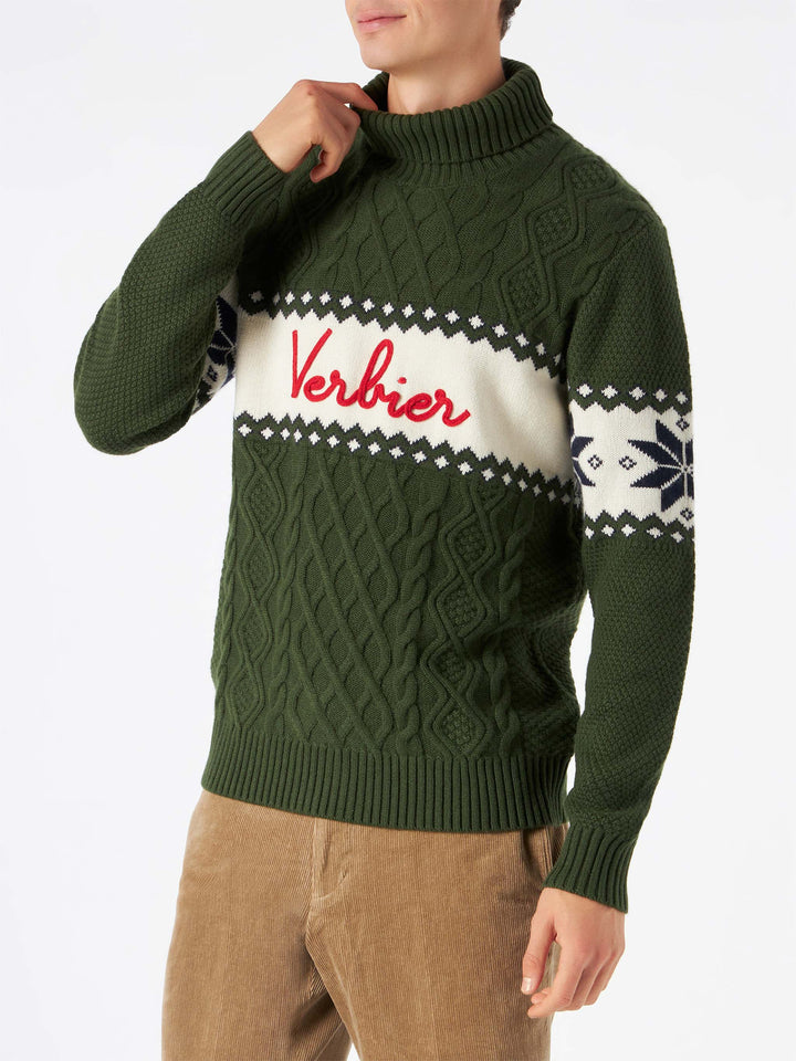 Half-turtleneck sweater with Verbier lettering - MC2 Saint Barth
