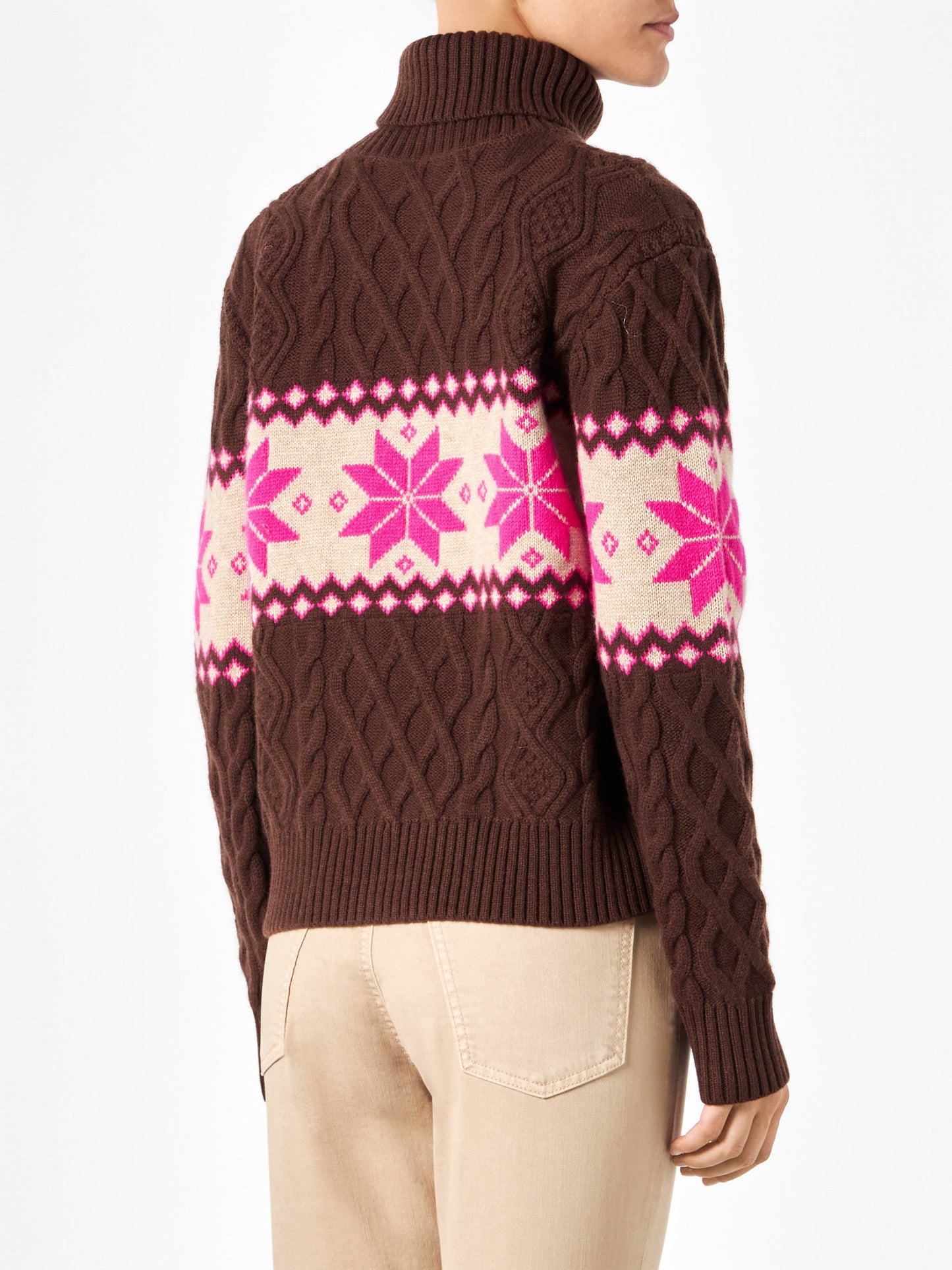 Woman half-turtleneck sweater with Sun Moritz lettering - MC2 Saint Barth