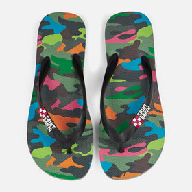 Flip Flops with multicolor fluo camouflage print - MC2 Saint Barth