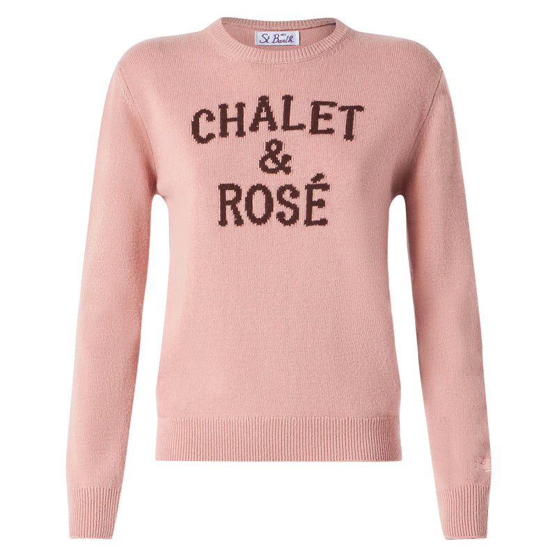Woman sweater with Chalet & Rosé print
