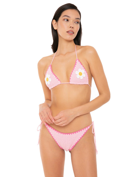 Bikini donna a triangolo all'uncinetto con patch margherita – MC2 Saint  Barth