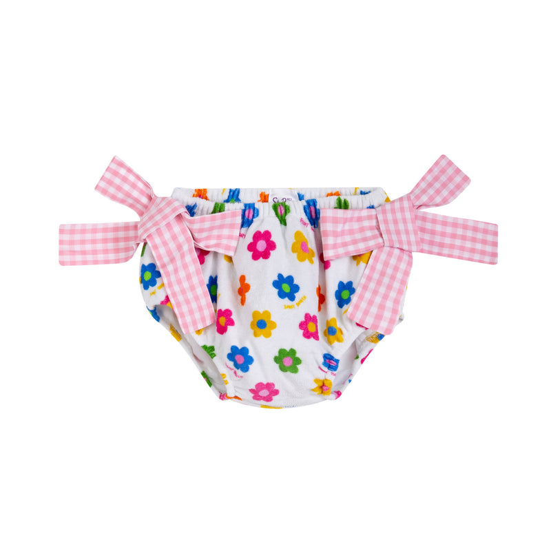 Baby-Badehose aus Frottee für Mädchen mit Gänseblümchen-Print