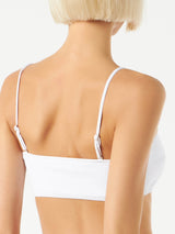 Weißes, geripptes Bralette