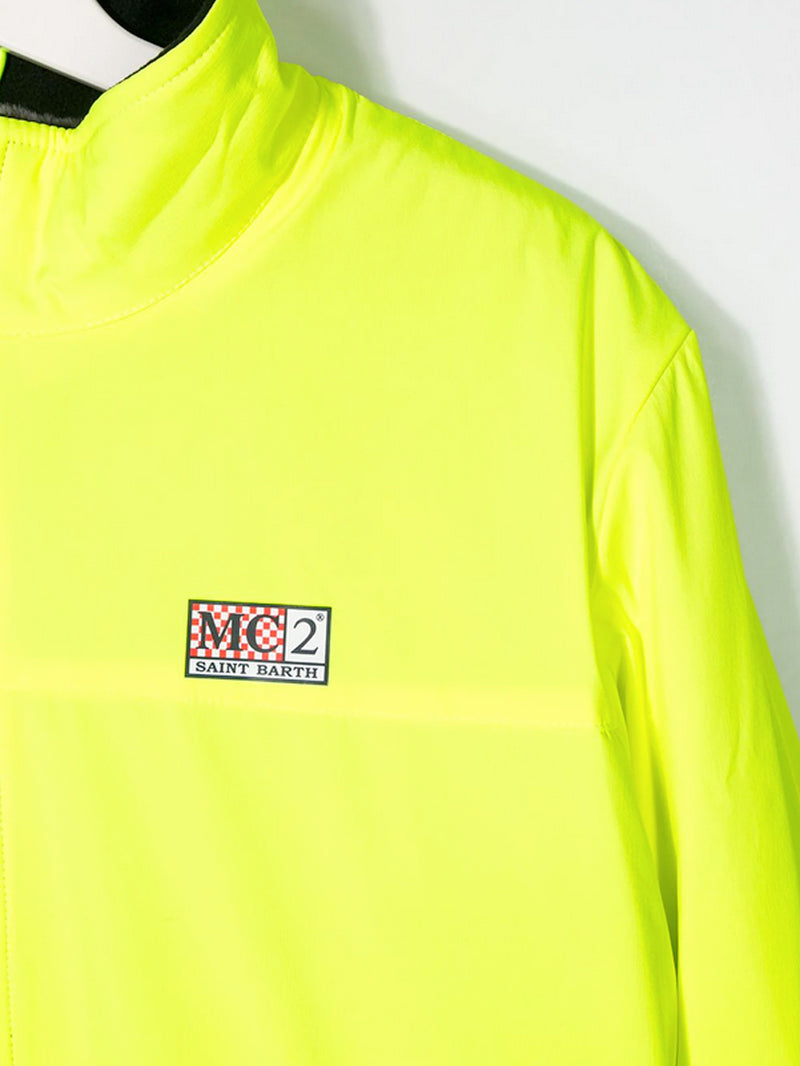 Bomber da bambino giallo fluo con fodera in pelo