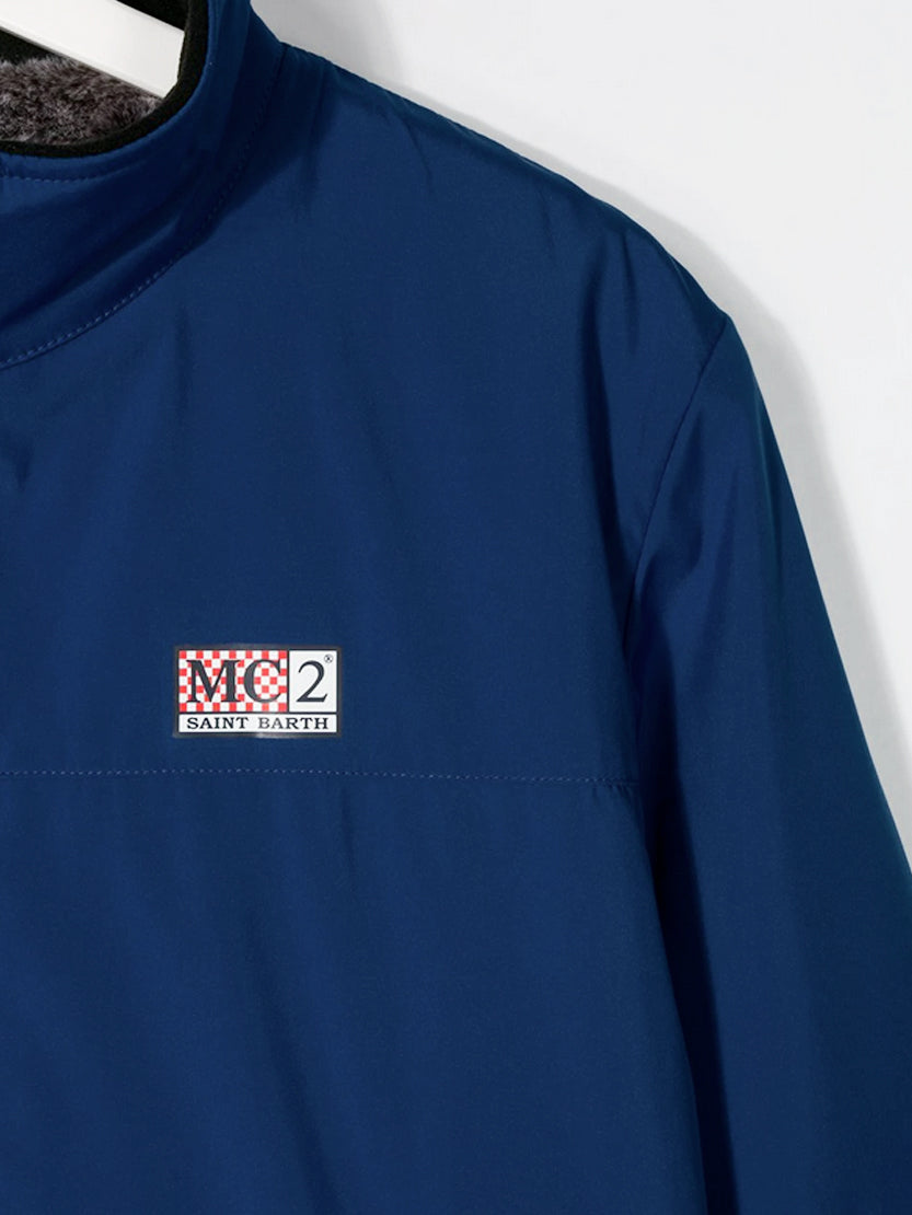 Boy blue bomber jacket Country Jr with furry lining - MC2 Saint Barth