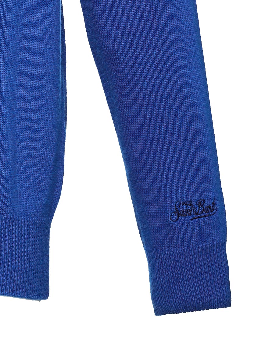 Turtleneck sweater in BLENDED CASHMERE with patch