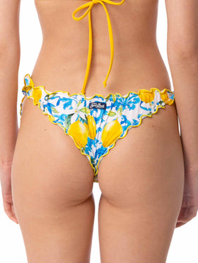 Woman ruffled cheeky swim briefs with print - MC2 Saint Barth