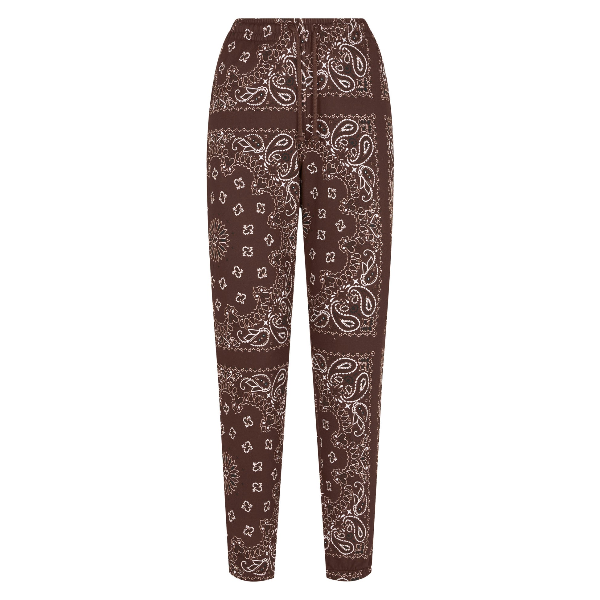 Woman fleece pants with brown bandanna print - MC2 Saint Barth