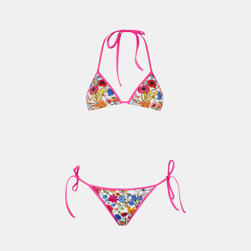 Damen-Triangel-Bikini mit Blumenprint