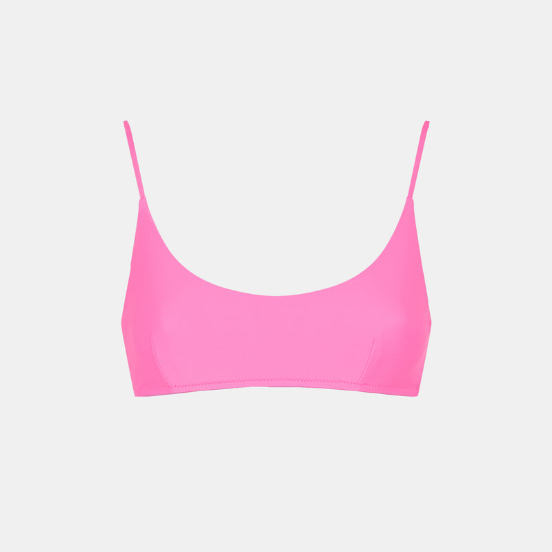 Costume bralette donna rosa fluo