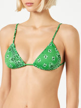 Woman green triangle top