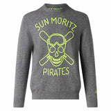 Maglione da uomo grigio ricamo fluo Sun Moritz Pirates 