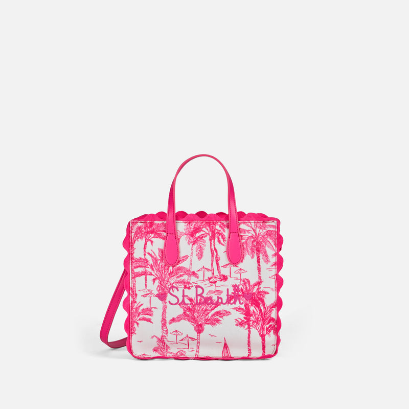 Vivian-Handtasche aus Baumwolle mit Toile-de-Jouy-Print