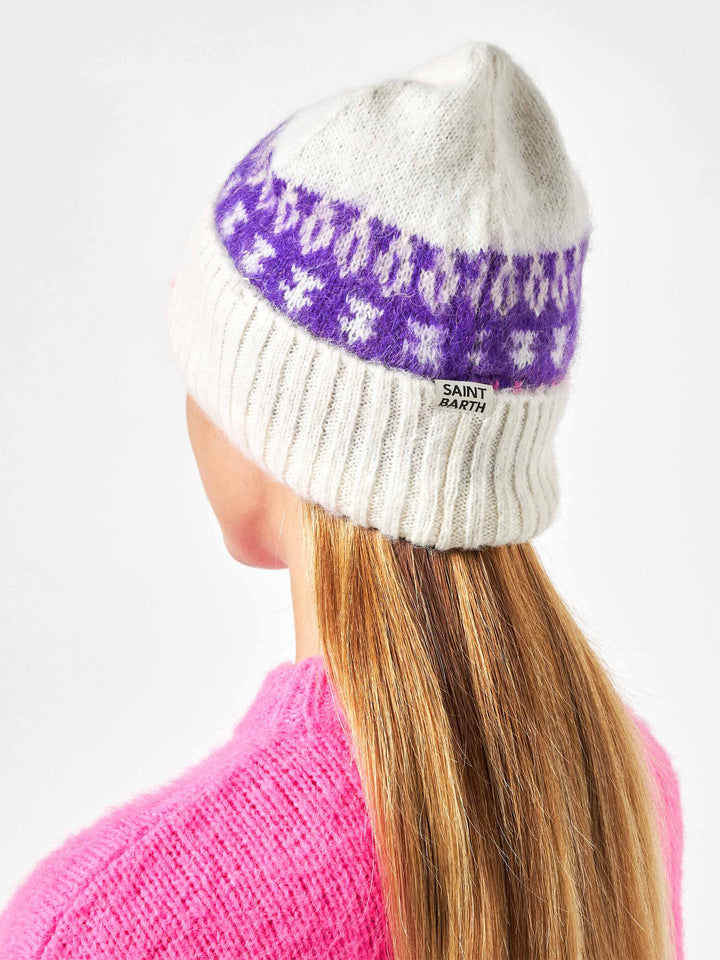 Woman ultra soft beanie with nordic jacquard - MC2 Saint Barth