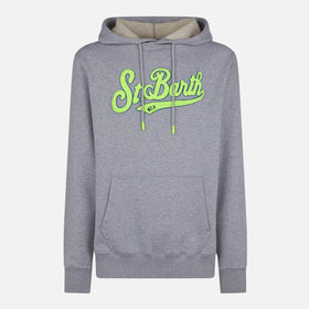 Man cotton hooded grey sweatshirt - MC2 Saint Barth