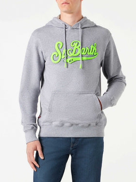 Man cotton hooded grey sweatshirt - MC2 Saint Barth