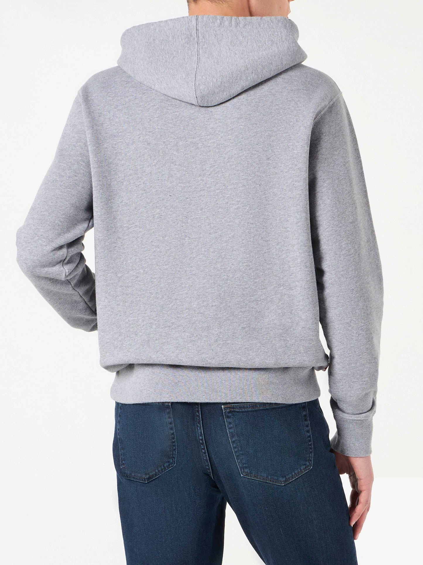 Man cotton hooded grey sweatshirt - MC2 Saint Barth
