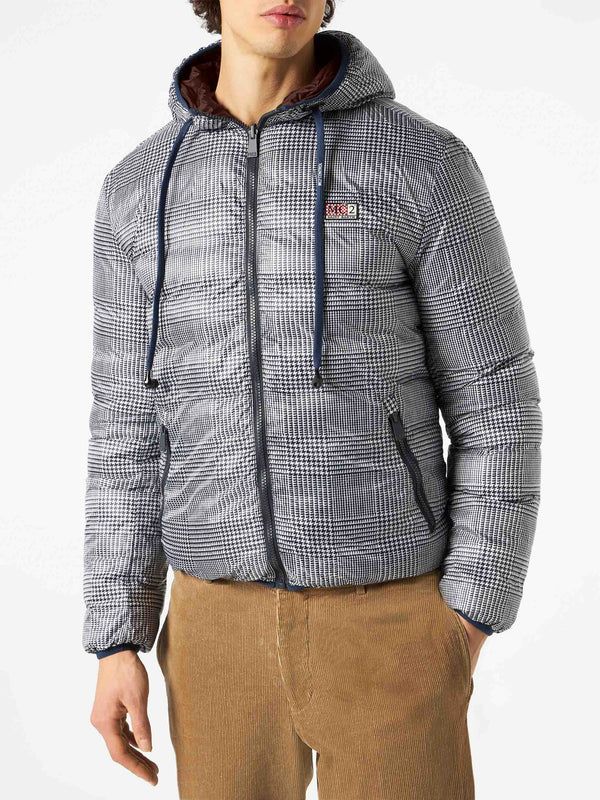 Man double face brown down jacket