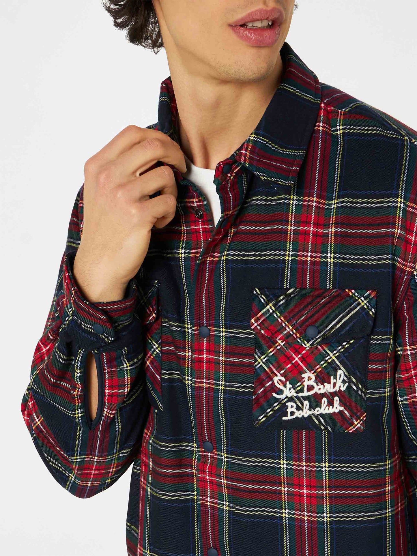 Overshirt Chalet with pocket and St. Barth Bob Club embroidery - MC2 Saint Barth