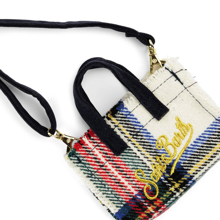 Wooly key holder with tartan print