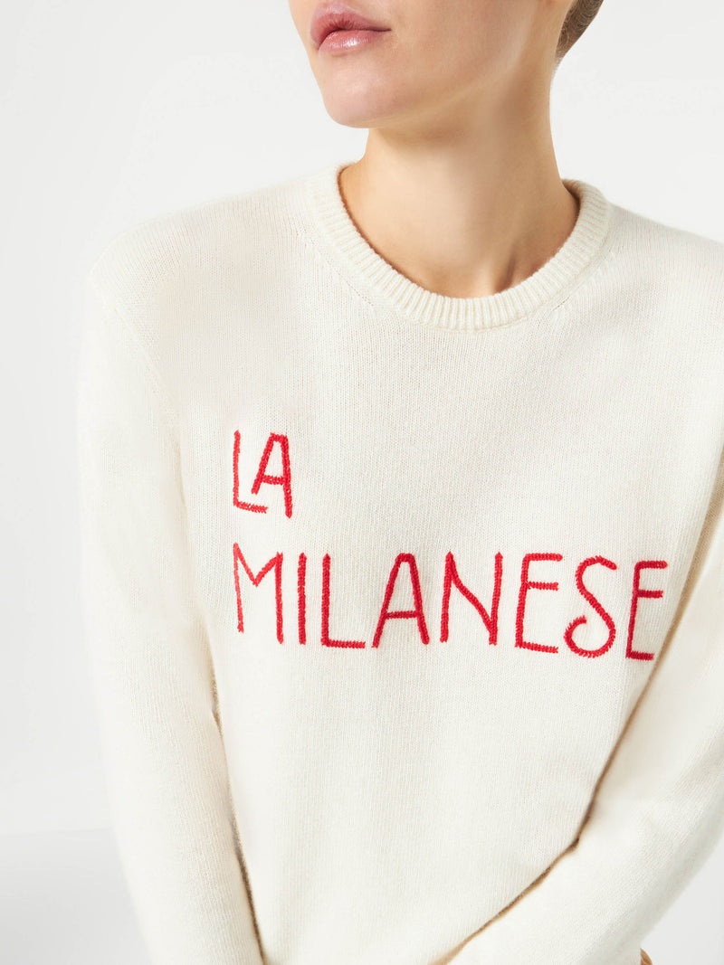 Damenpullover mit La Milanese-Stickerei | Michela Proietti Co-Lab