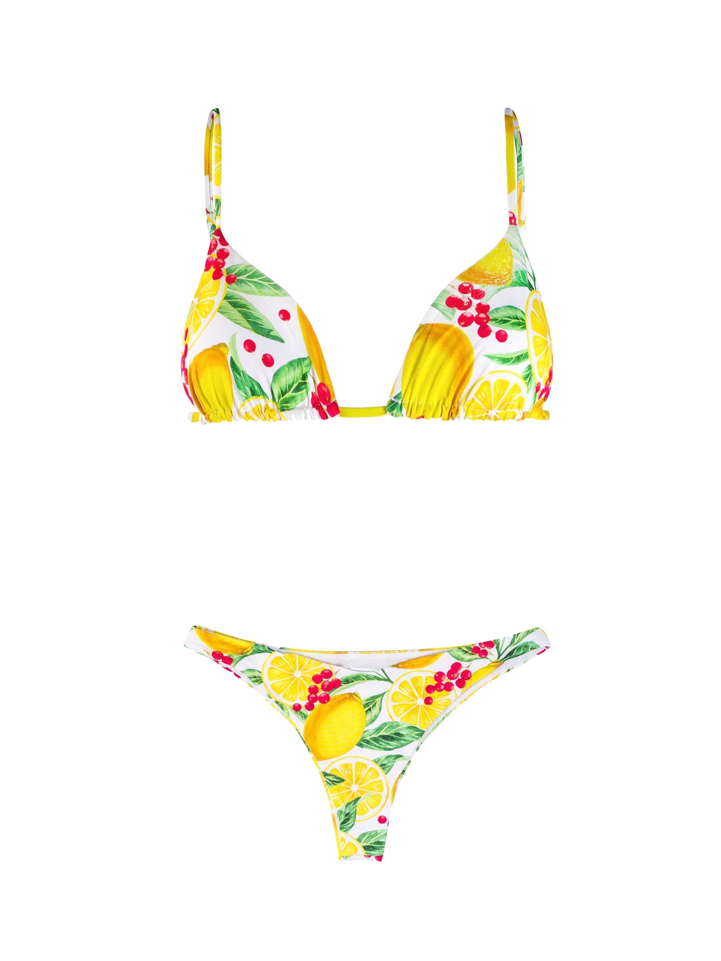 Bikini donna a triangolo con stampa limoni