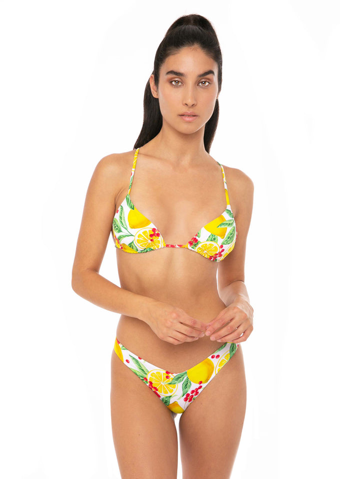 Bikini donna a triangolo con stampa limoni