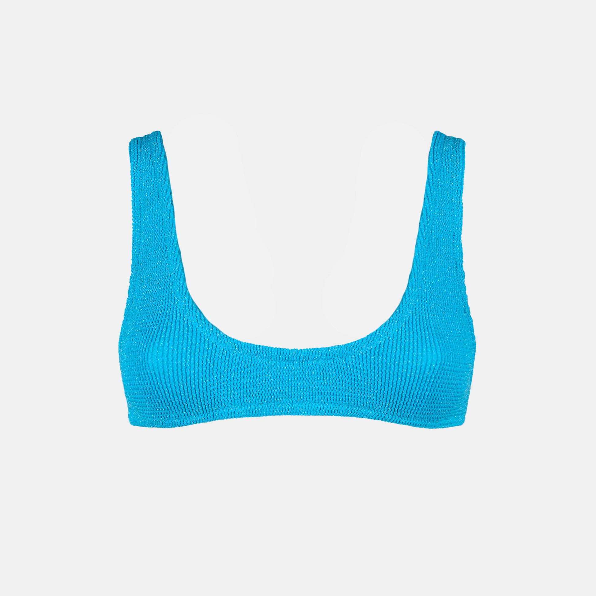 Woman light blue lurex crinkle bralette swimsuit - MC2 Saint Barth