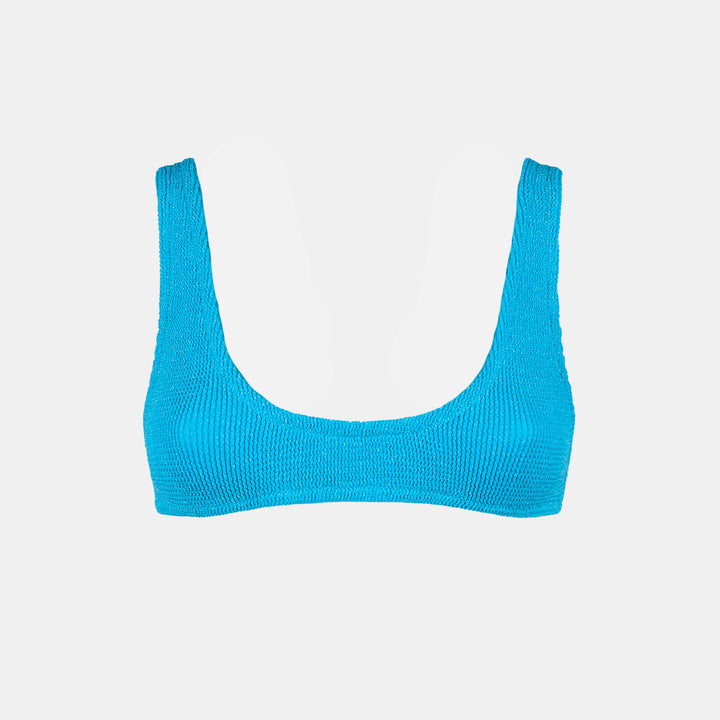 Woman light blue lurex crinkle bralette swimsuit - MC2 Saint Barth