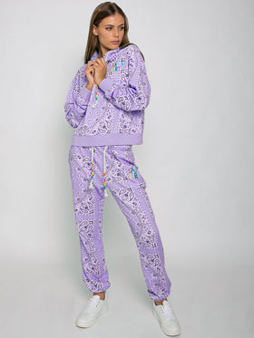 Cotton bandanna joggers with Saint Barth embroidery - MC2 Saint Barth