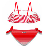 Mädchen-Bikini mit roten Streifen