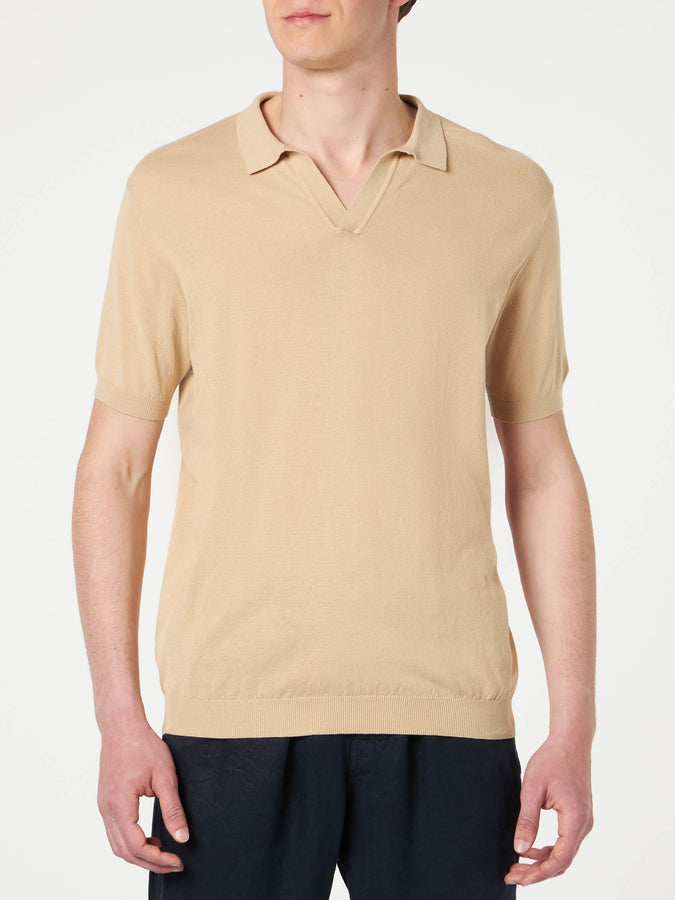 Mc2 Saint Barth Polo da uomo beige in maglia