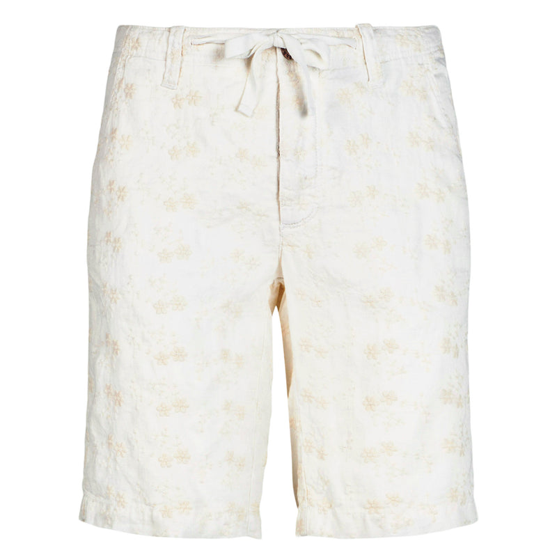 White embroidered bermuda shorts