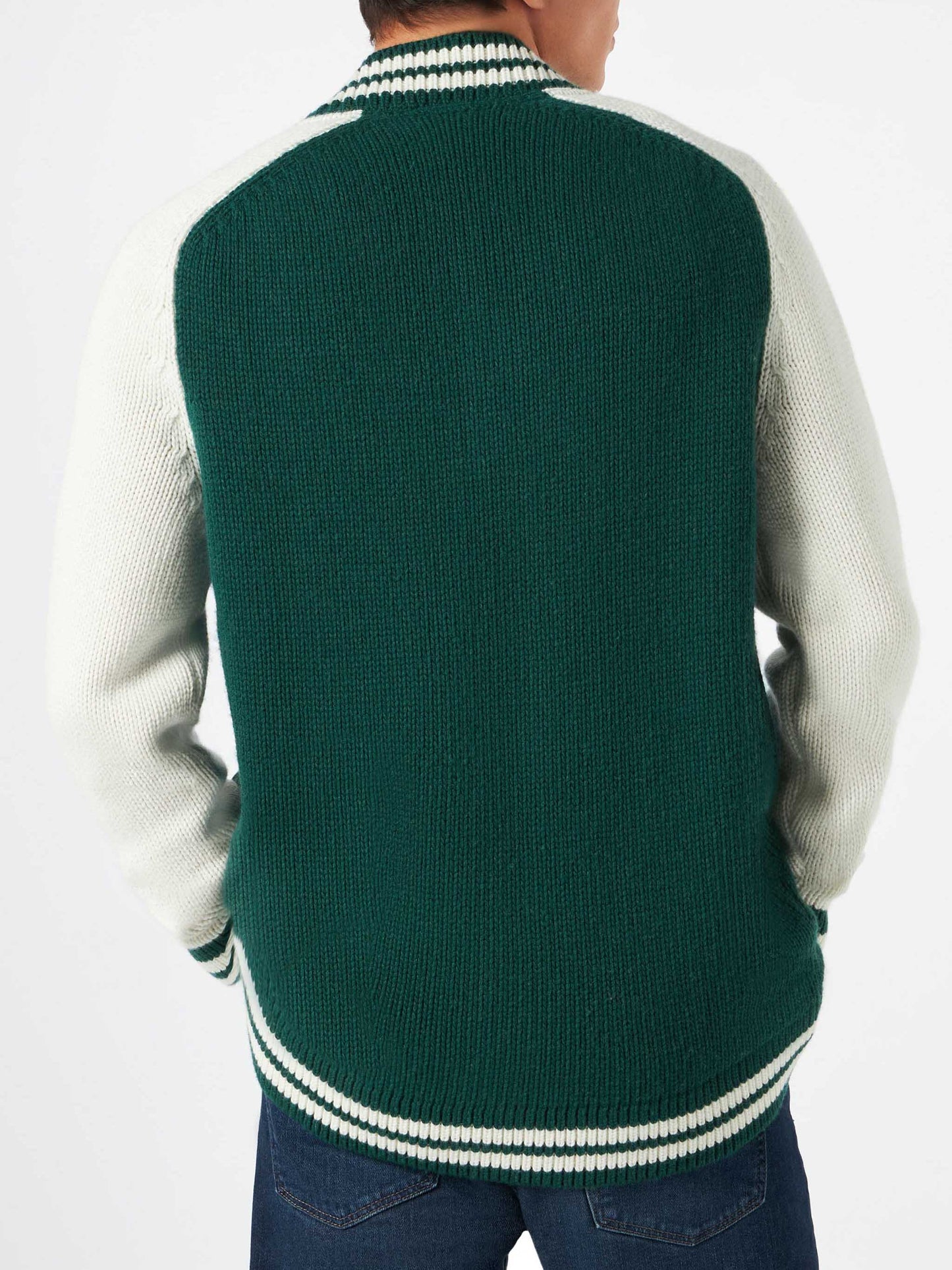 Green knit bomber college style - MC2 Saint Barth
