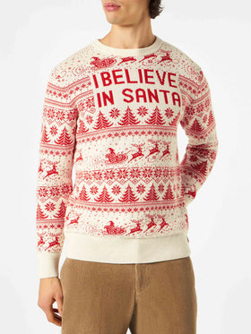 Man white sweater with Christmas print - MC2 Saint Barth