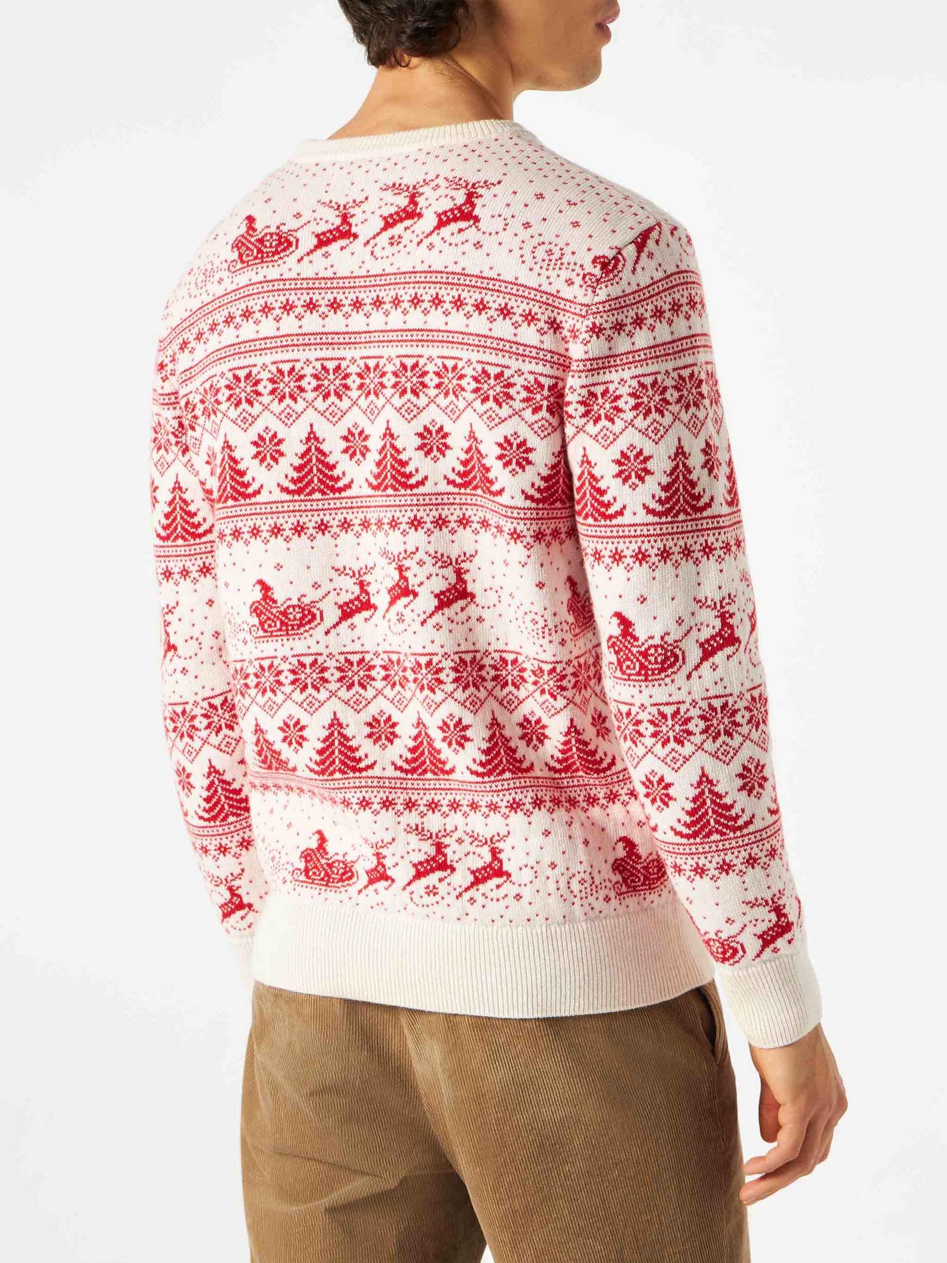 Man white sweater with Christmas print - MC2 Saint Barth