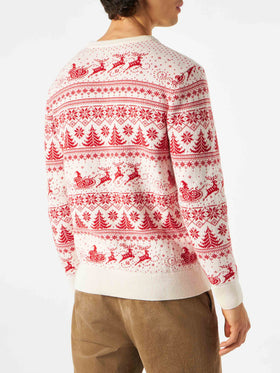 Man white sweater with Christmas print - MC2 Saint Barth