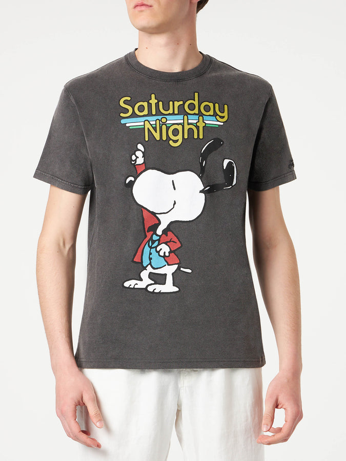 Mc2 Saint Barth T-shirt da uomo in cotone con stampa Snoopy dancer | EDIZIONE SPECIALE PEANUTS®