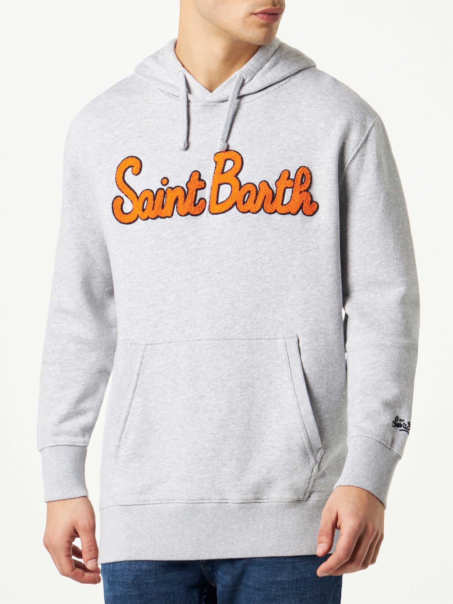Man cotton hooded sweatshirt with patch - MC2 Saint Barth